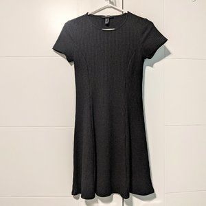 Forever 21 Black Ribbed T-shirt Dress